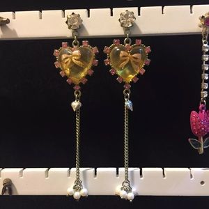 Betsey Johnson heart earrings